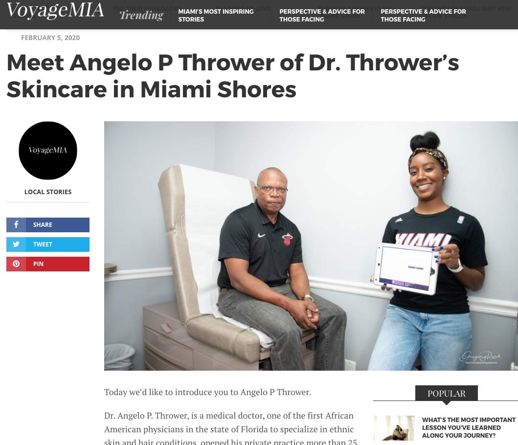 VoyageMIA - Meet Angelo P Thrower of Dr. Thrower’s Skincare in Miami Shores